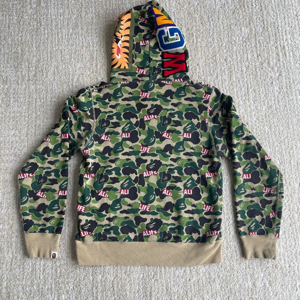 MINT Bape X Alife ABC Camo Pullover Shark Hoodie Size Medium A Bathing Ape Rare - Picture 5 of 15